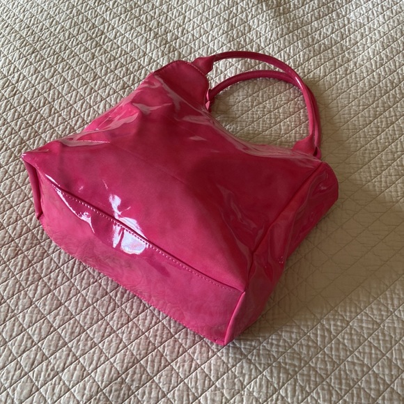 Bubble Gum Faux Patent Leather Neiman Marcus Tote - Picture 3 of 5